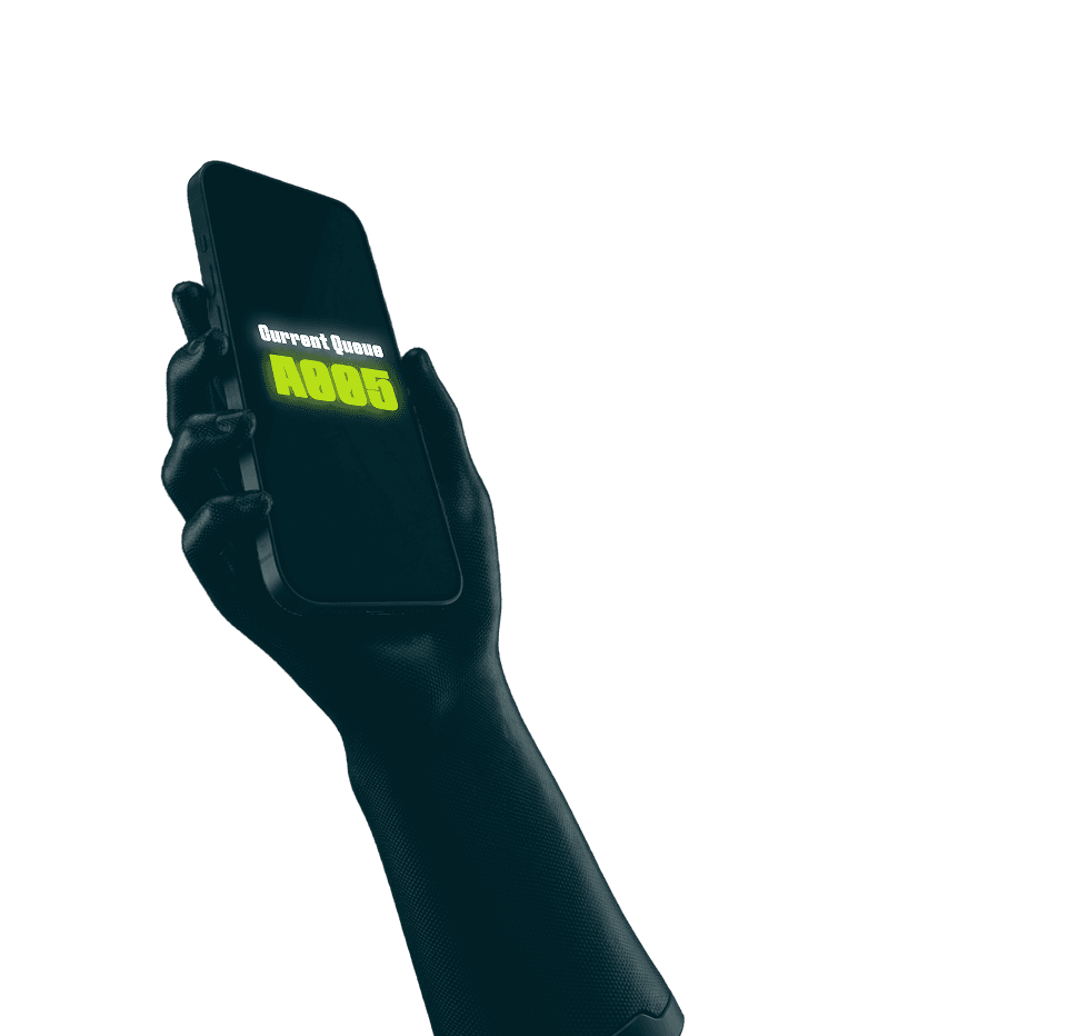 hand with queue